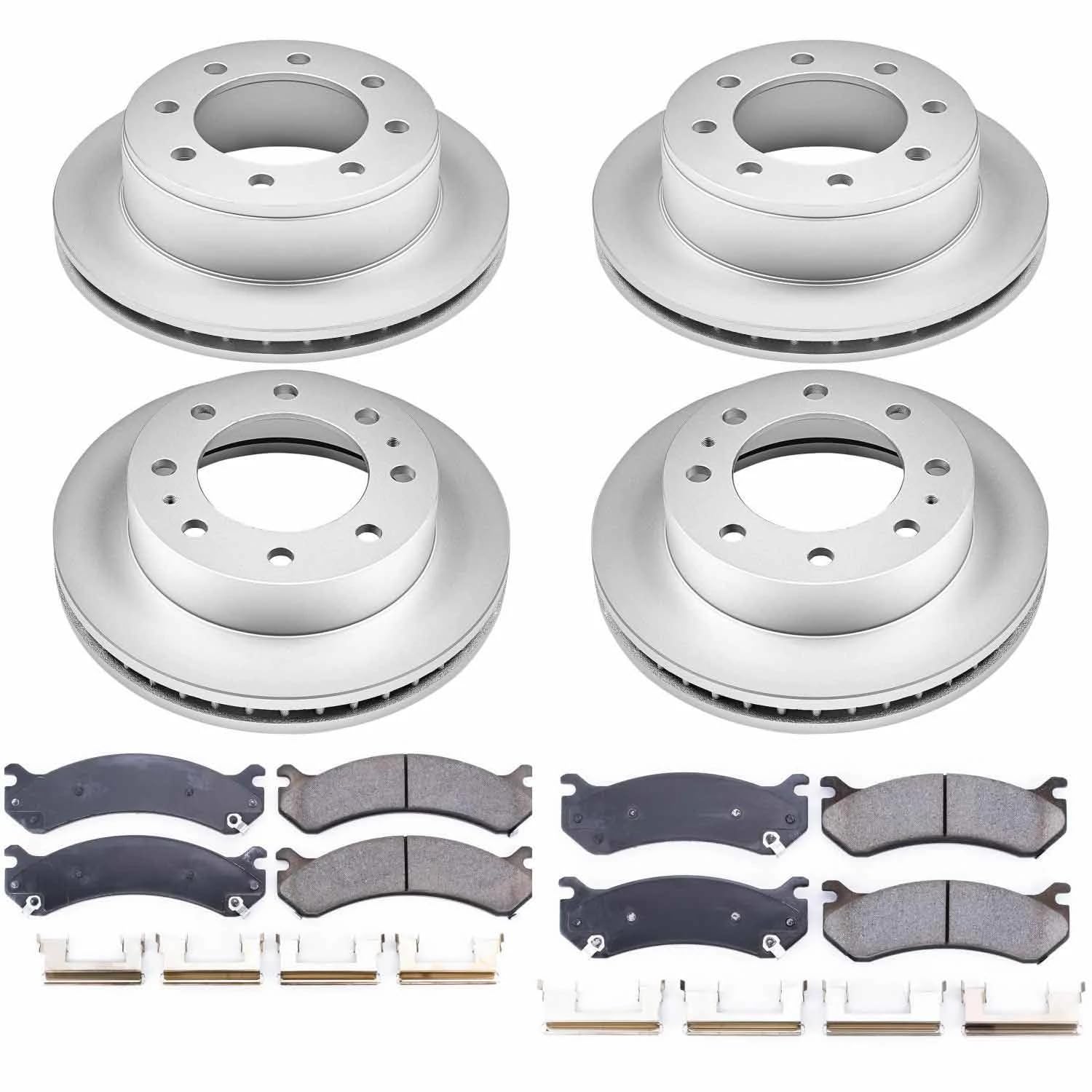 Power Stop Coated Brake Rotor & CRK2073 Brake Pads- front & rear