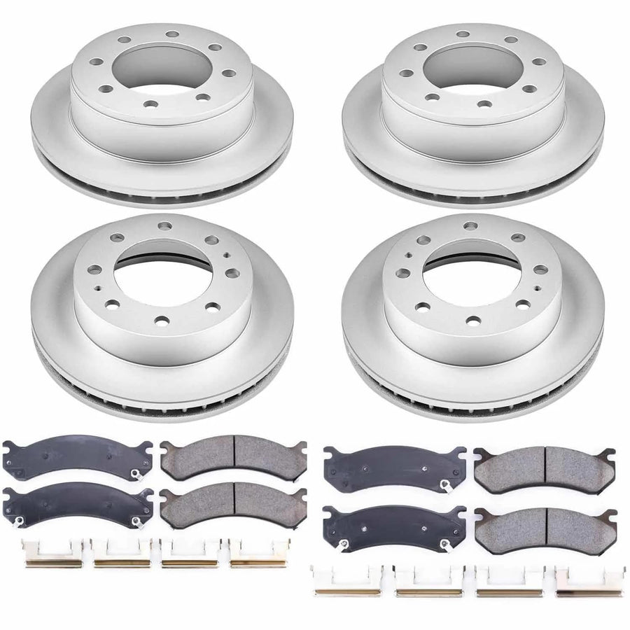 Power Stop Coated Brake Rotor & CRK2073 Brake Pads- front & rear