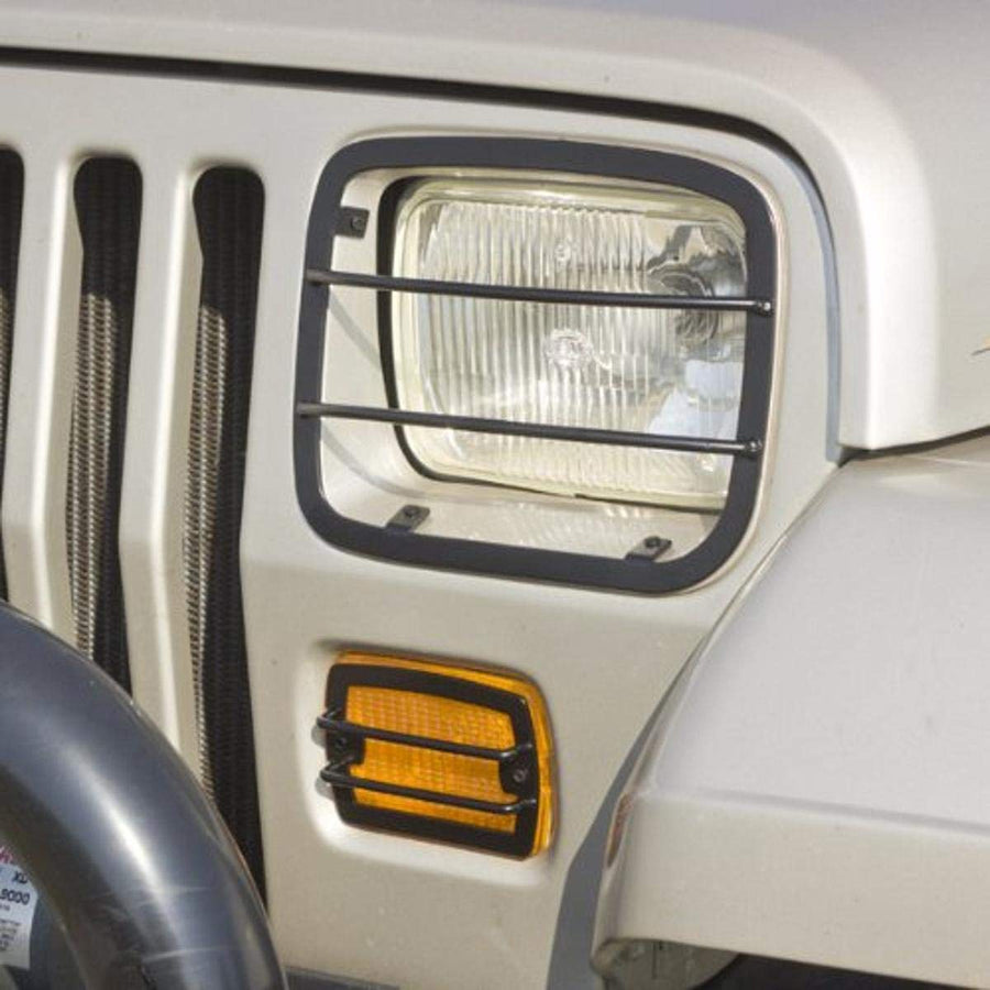 Headlight/Turn Signal Euro Guard Kit Rugged Ridge for Jeep Wrangler YJ | Black | 11230.02 | Fits 1987-1995 Jeep Wrangler YJ