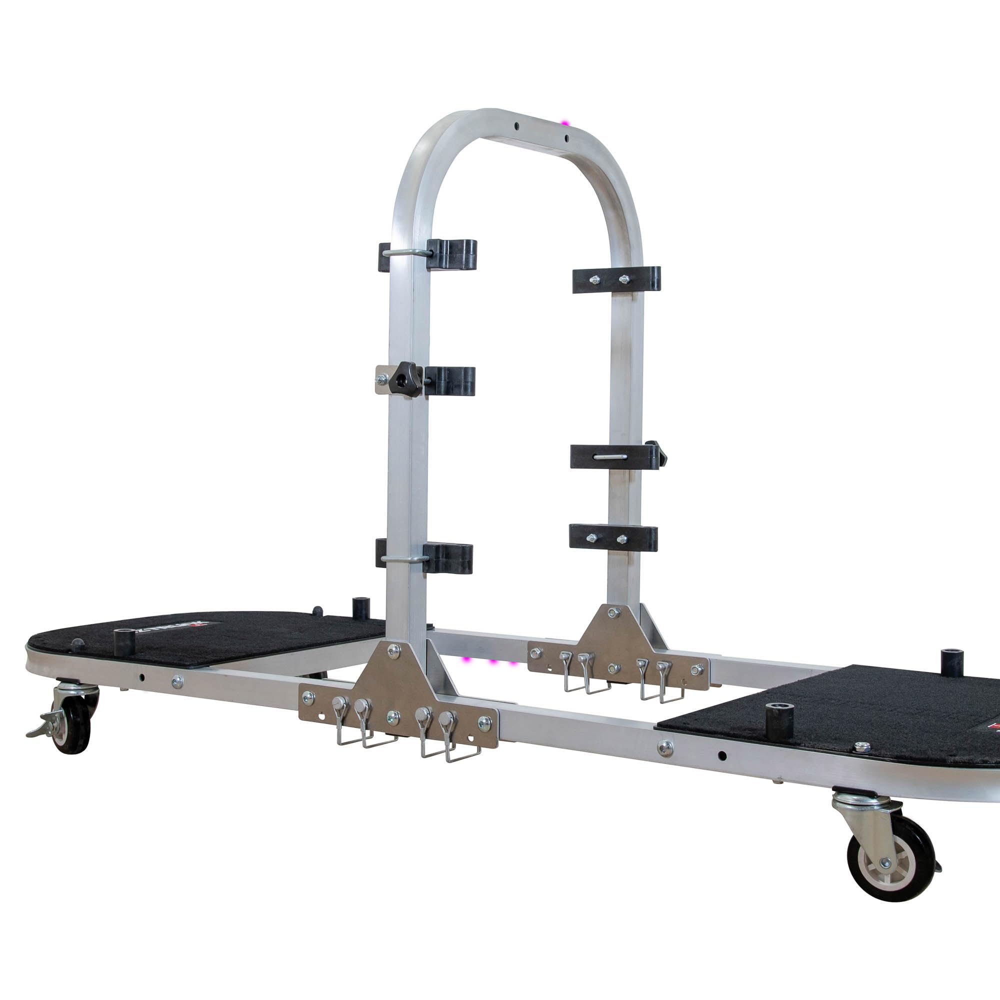 4 Door Aluminum-Silver Folding Rolling Door Cart, Storage Door Rack Holder Stand fits Jeep® Wrangler JL JLU JK JKU TJ YJ and Gladiator JT Patented
