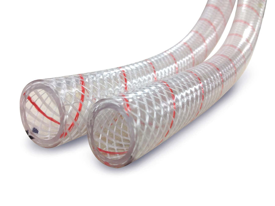 All Clear PVC Tubing Polyester Reinforced (Red-Tracer) Sierra International 3/8" x 50' 16-162-0386