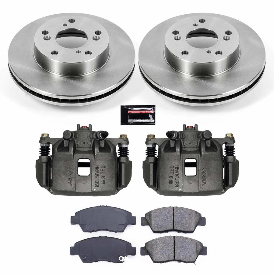 Power Stop KCOE6317 Replacement Autospeciality Front Caliper Kit- OE Rotors, Ceramic Brake Pads, Calipers For Acura ILX 2013-2015, Honda Civic 2012-2015 [Model Specific]