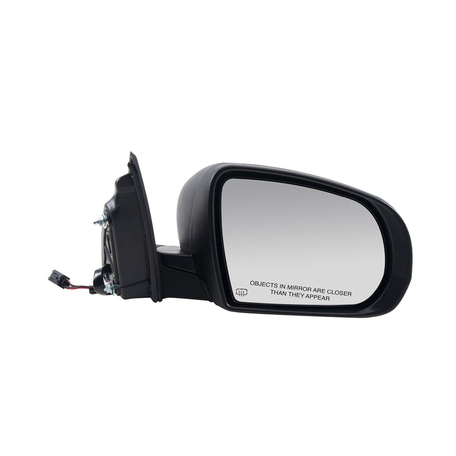 Mirror Passenger Side for Jeep Cherokee, Textured Black, Code GTB, Foldaway, w/o Memory, w/o Blind spot Detection System, Heated Power, 60205C