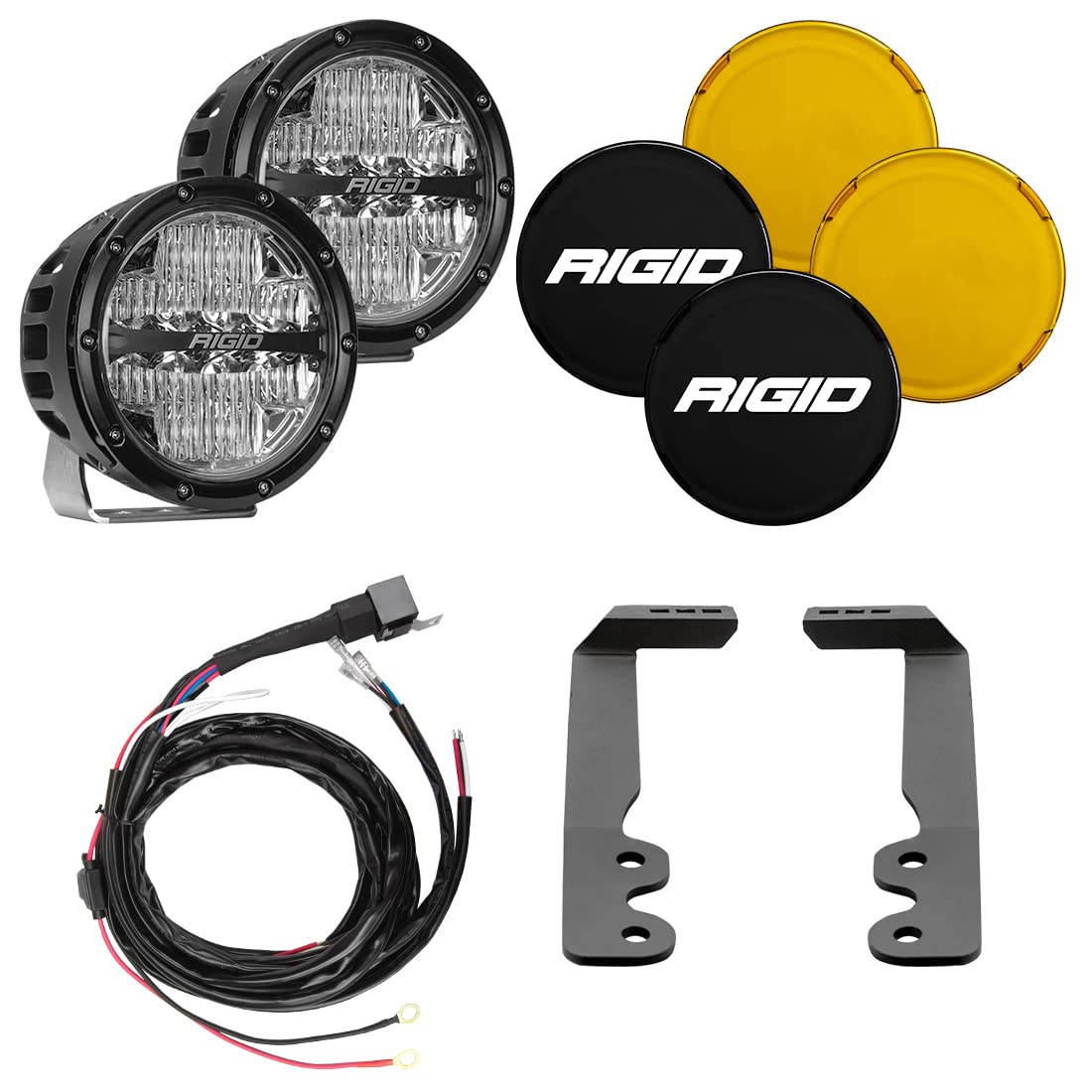 Rigid 46806 LED Light Mount Kit A-Pillar FITS 2022+Toyota Tundra Includes Rigid 6" inch 360-Series Drive Optics with Amber Back Lighting and Amber & Black Covers