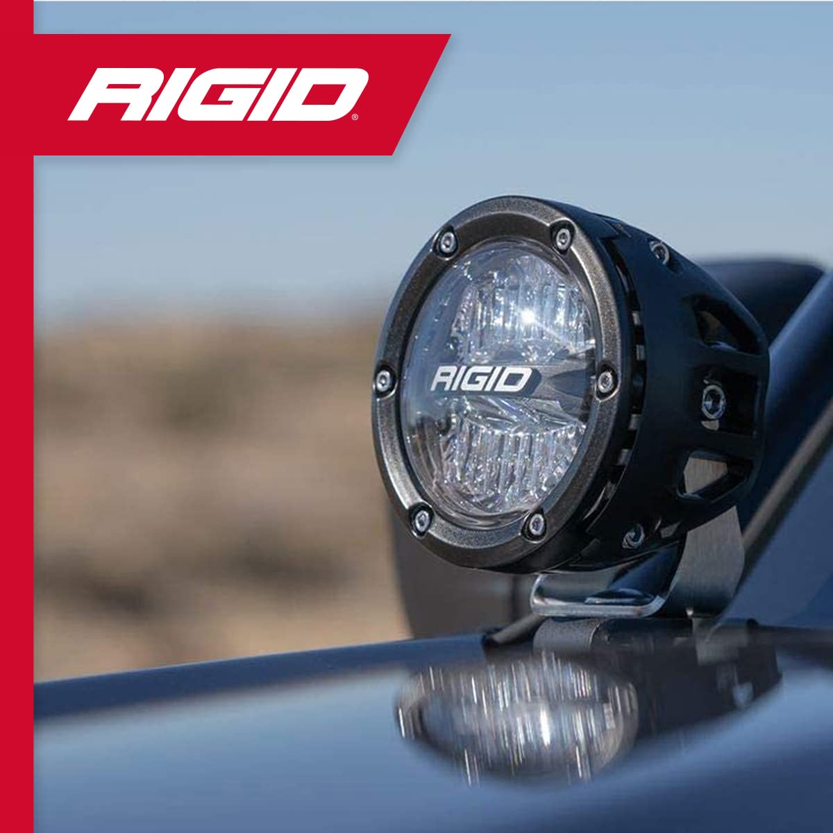 A-Pillar LED Light Mount Kit – RIGID INDUSTRIES, Fits 2021 Ford Bronco Sport - Includes 4 inch 350 Series Drive Lights with Optics