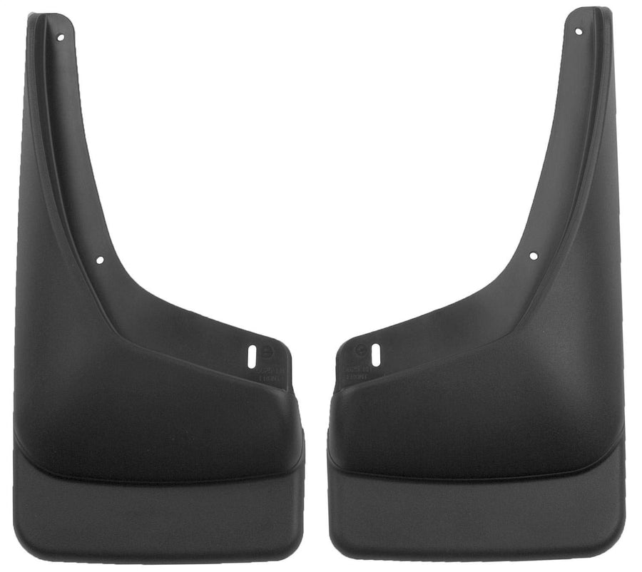 Front Mud Guards - Husky Liners | 2002-2006 Chevrolet Avalanche 1500/2500, 1999-2006 Chevrolet Silverado 1500 Fleetside/2500/Suburban w/o Fender Flares, and More, Front Set - Black, 2 Pc | 56251