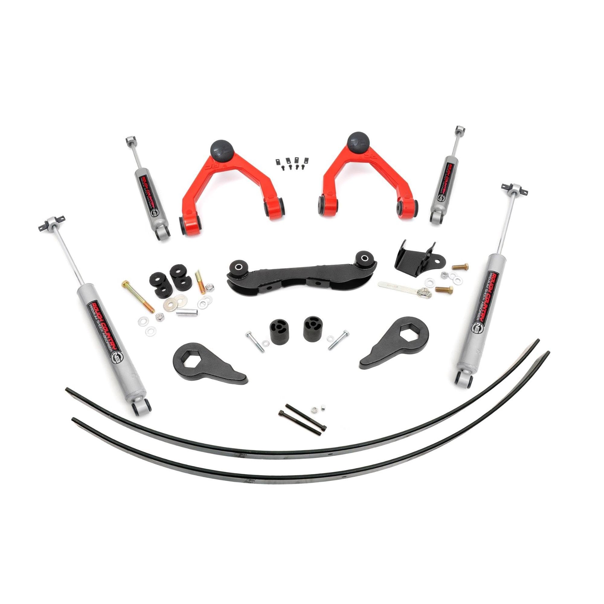 2-3" Rough Country Lift Kit for 88-98 Chevy/GMC C1500/K1500 Truck/SUV - 17030RED