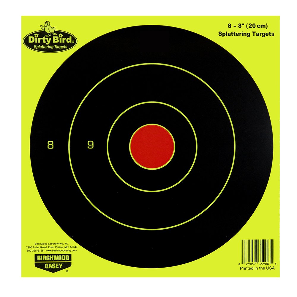 Birchwood Casey Bull's-Eye Chartreuse Dirty Bird Target (Per 50), 8-Inch
