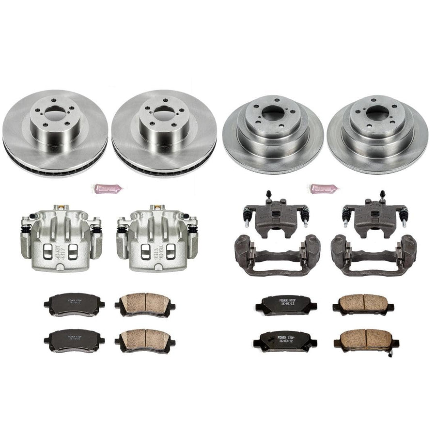 Power Stop KCOE2371 Stock Replacement Front and Rear Brake Kit (with Calipers) For Subaru Impreza 2002-2003 [Model Specific]