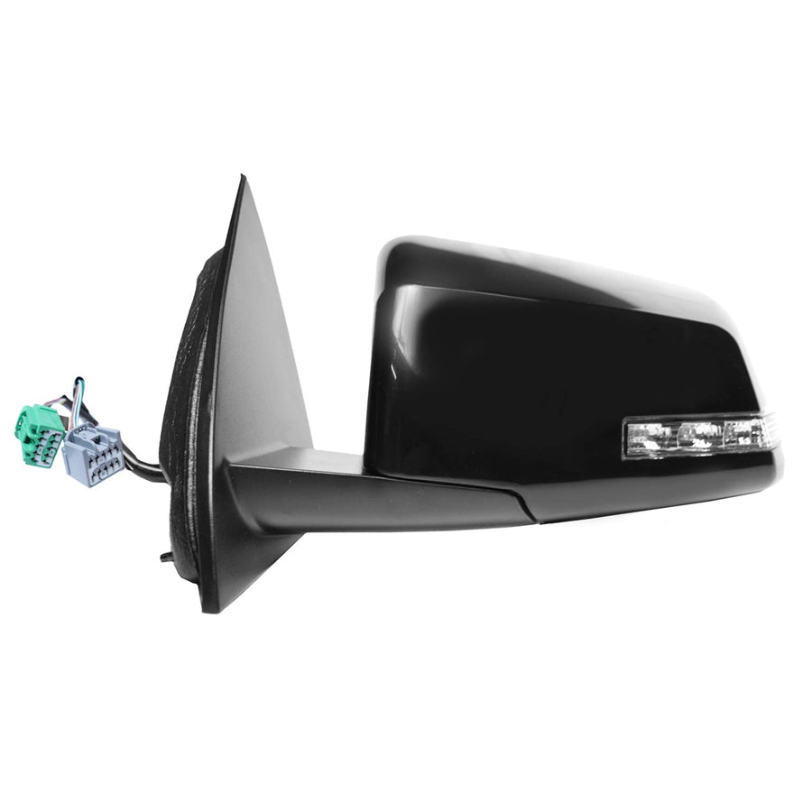 Passenger Side Mirror for GMC Acadia, SATURN Outlook, (textured black w/PTM housing, w/turn signal, w/memory, 1st design, power folding), w/o spot mirror, Heated Power, RH