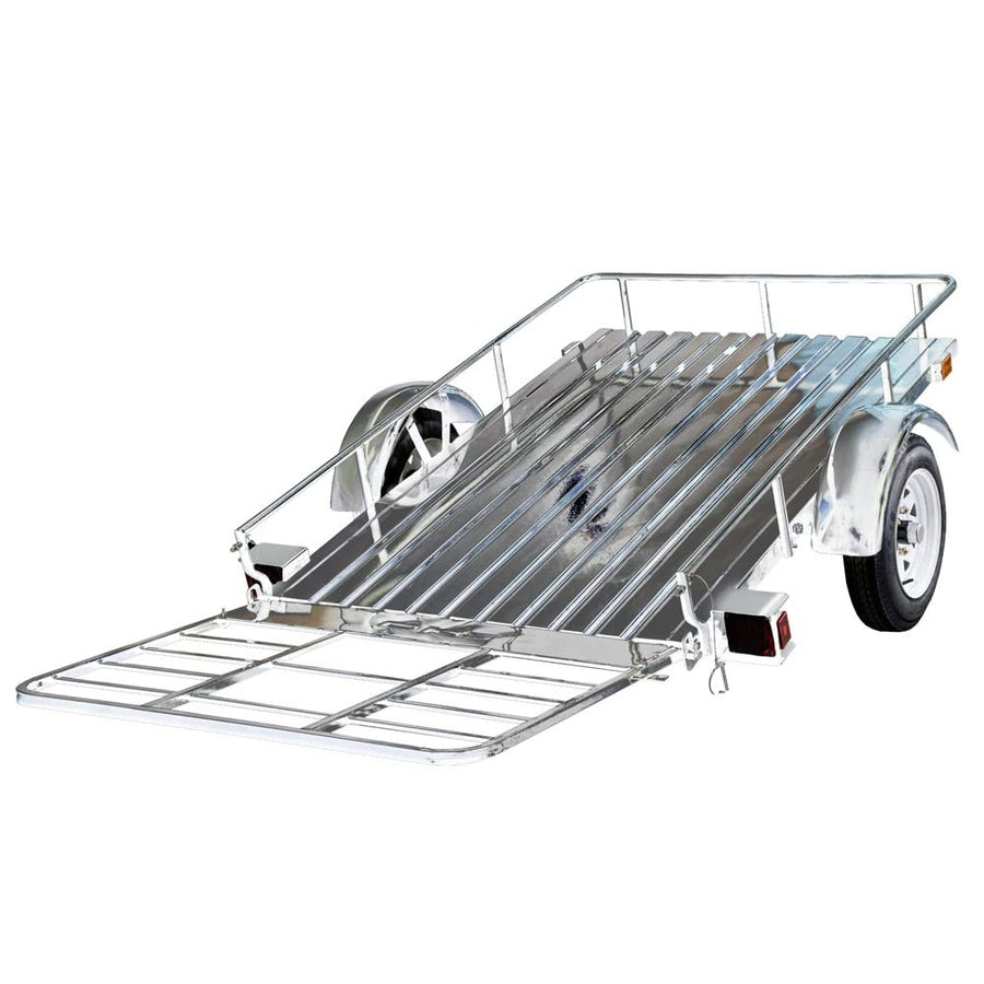 4 ft. DK2 x 6 ft. Single Axle Hot-Dipped Galvanized Open Rail Utility Trailer