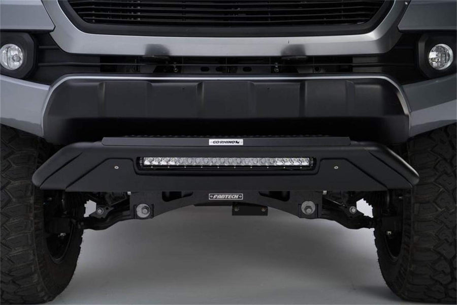 Go Rhino RC3 Bull Bar Skid Plate w/Center Steel Step, Hole for 20" Single Row LED Light Bar, & Mounting Brackets | Mild Steel, Textured Black | 568960T | Fits 2011-2016 Ford F-250/F-350/F-450