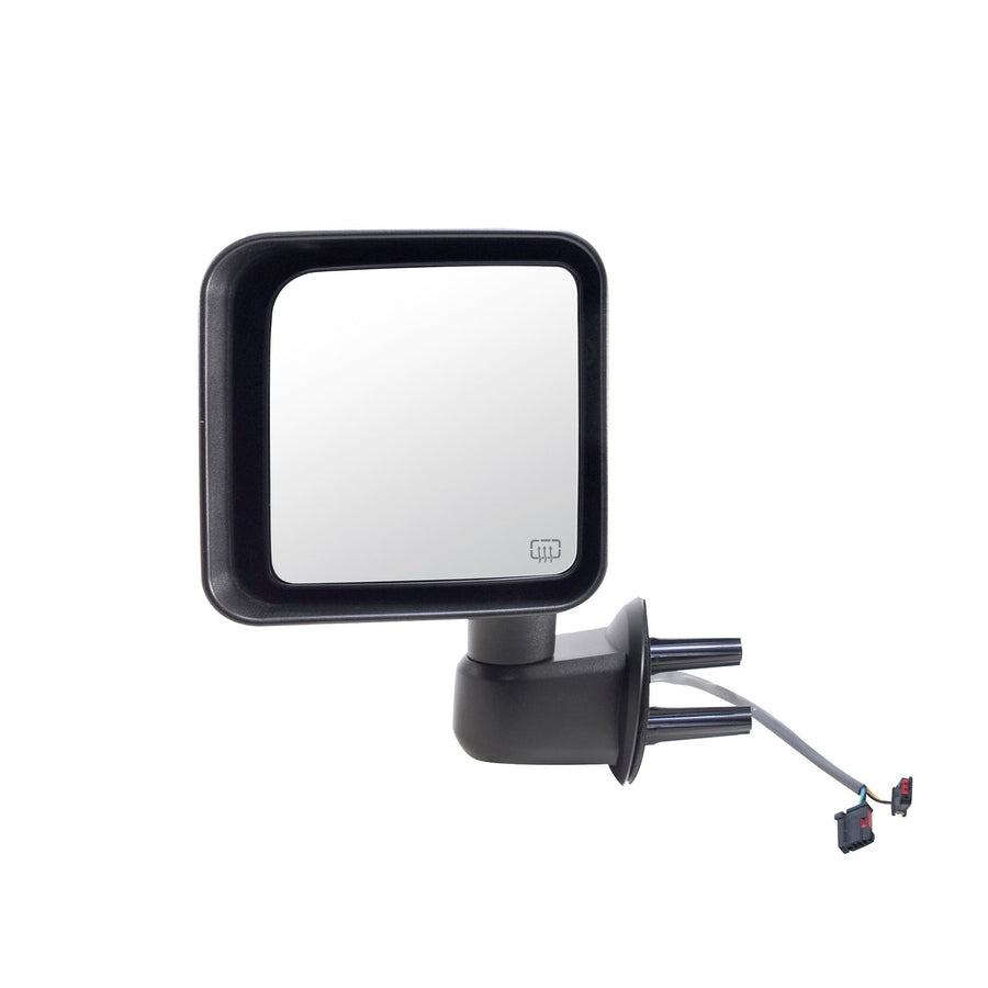 Fit System Mirror Driver Side for Jeep Wrangler, Wrangler JK, Textured Black, Foldaway, Heated Power