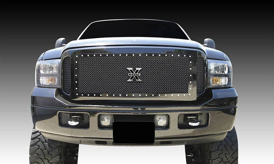 Large T-Rex 6715611 Mesh Steel Black Finish XMetal Grille Insert for Ford Super Duty Excursion