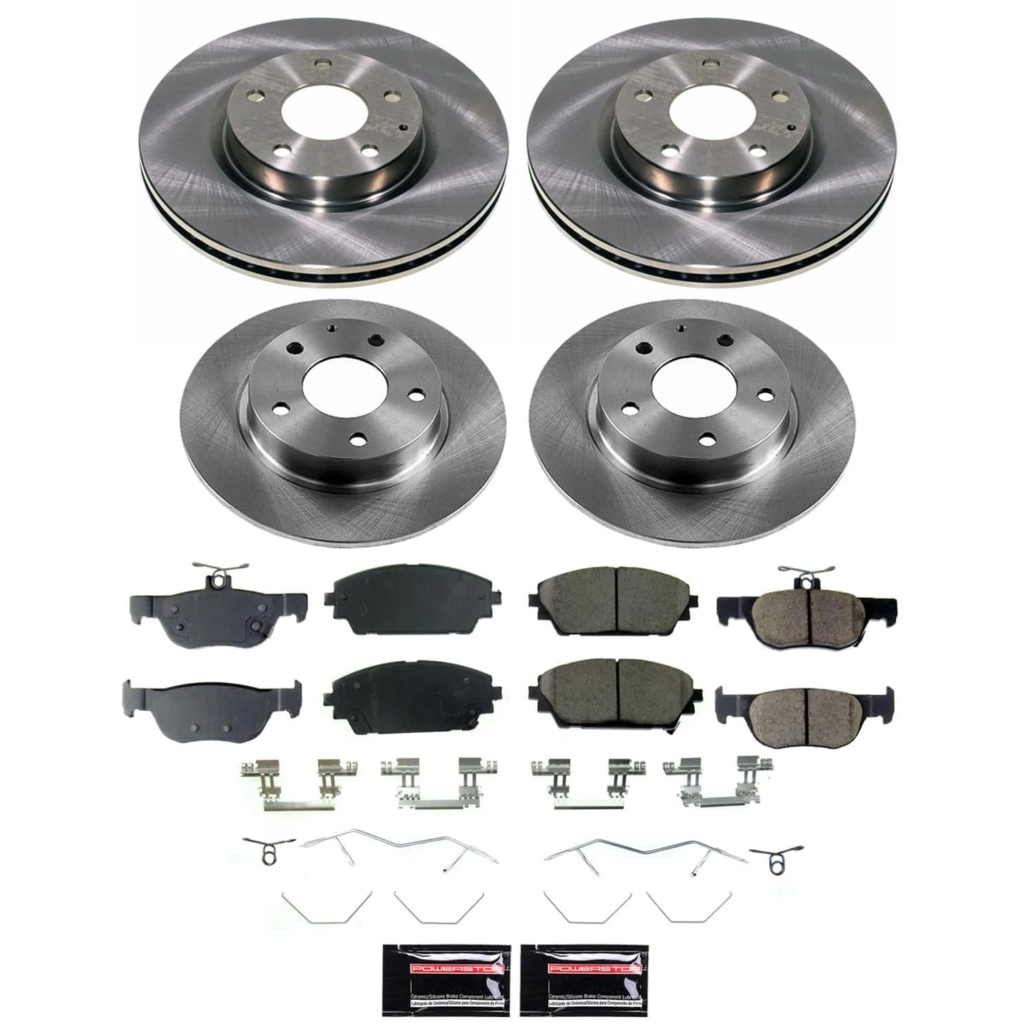 POWERSTOP Stock Replacement Brake Pads and Rotors Front and Rear Brake Kit Autospecialty For Mazda 3 2019-2023 [Vehicle Specific]