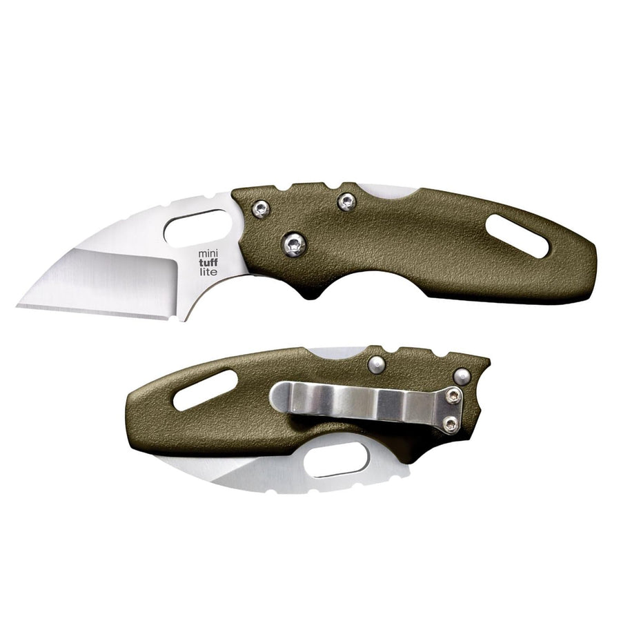 Mini Tuff Lite Cold Steel 2" 4034SS Sheepsfoot Razor-Sharp Blade 3" Griv-Ex OD Green Handle Everyday Carry Pocket Folding Knife