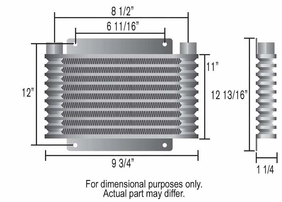 Plate & Fin DERALE 13615 Trans Cooler Kit (1/2" NPT)