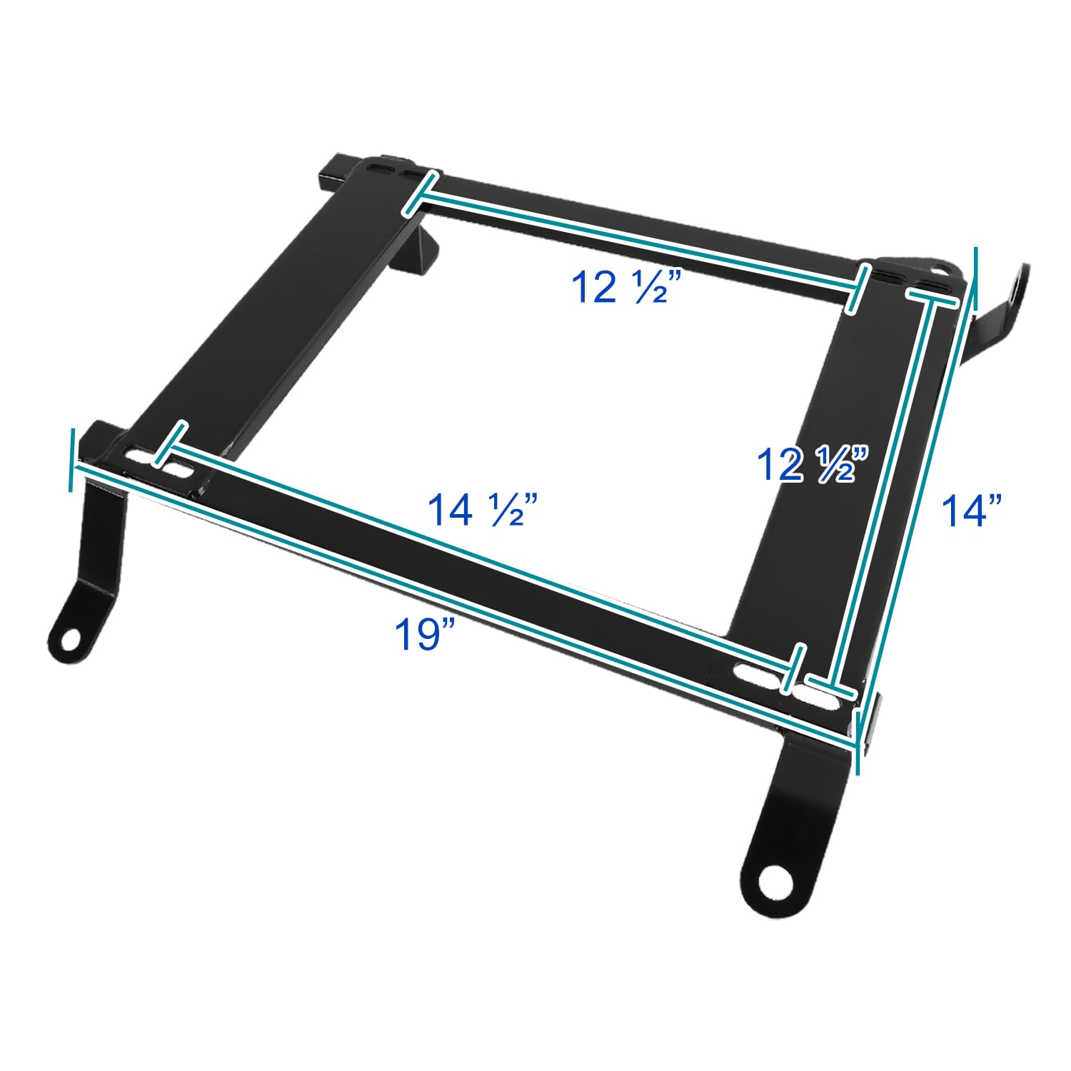 Spec-D Tuning Black Racing Seat Steel Mounting Brackets Rail Track Pair Compatible with 2003-2009 Nissan 350Z