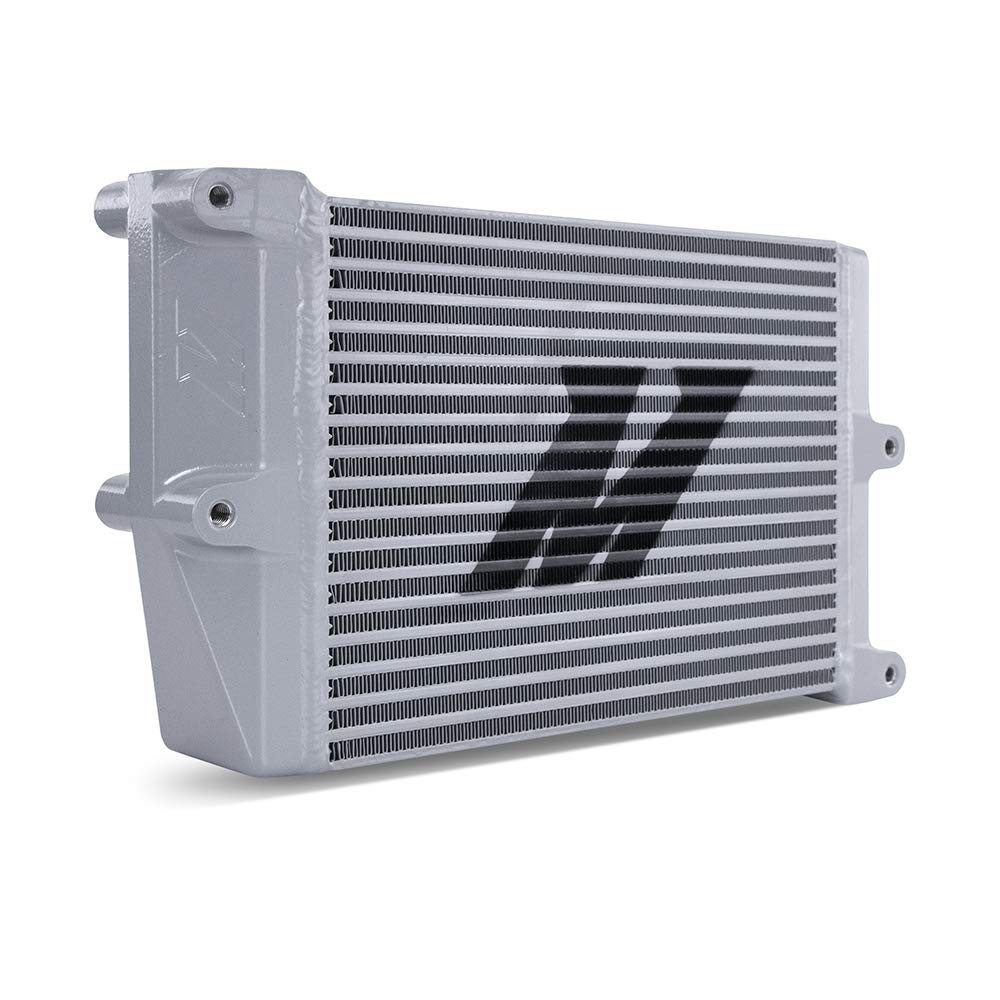 Mishimoto Universal Heavy-Duty Bar-and-Plate Oil Cooler MMOC-OO-10SL, 10" Core, Opposite-Side Outlets, Silver