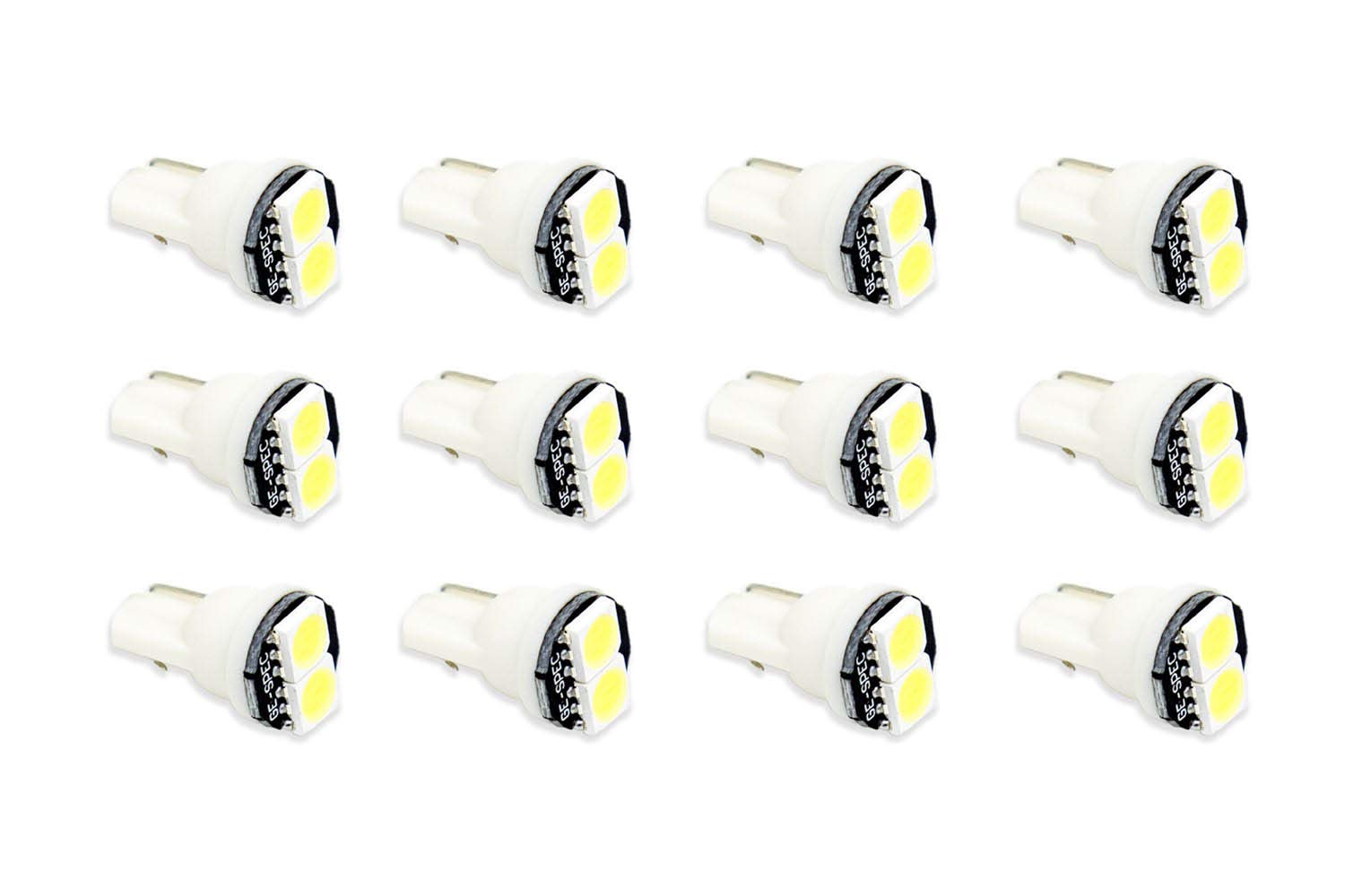 Set of 12 194 LED Bulb SMD2 LED Cool White Diode Dynamics