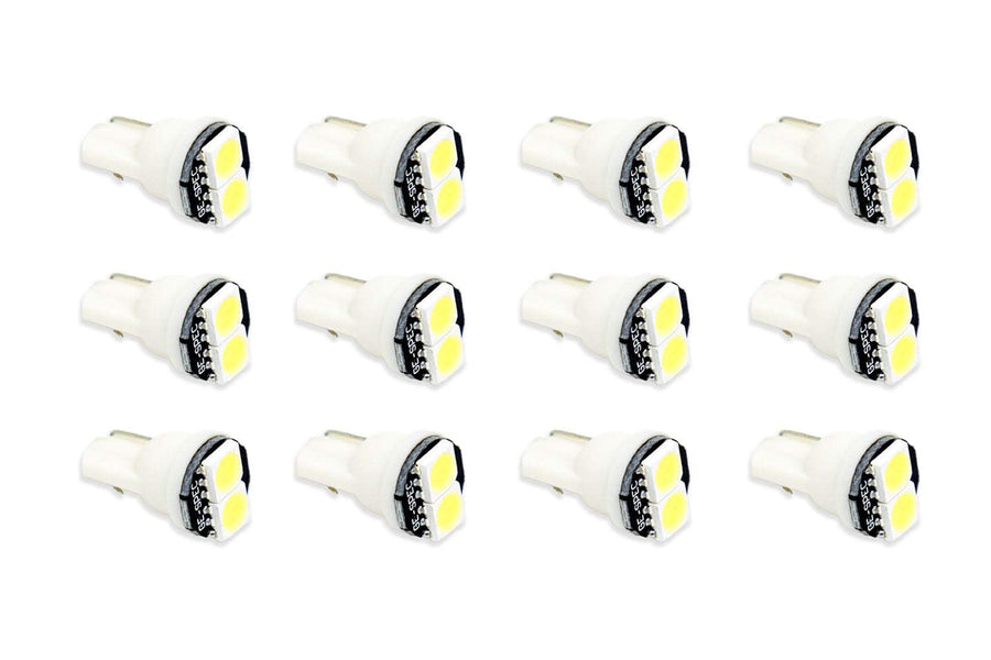 Set of 12 194 LED Bulb SMD2 LED Cool White Diode Dynamics