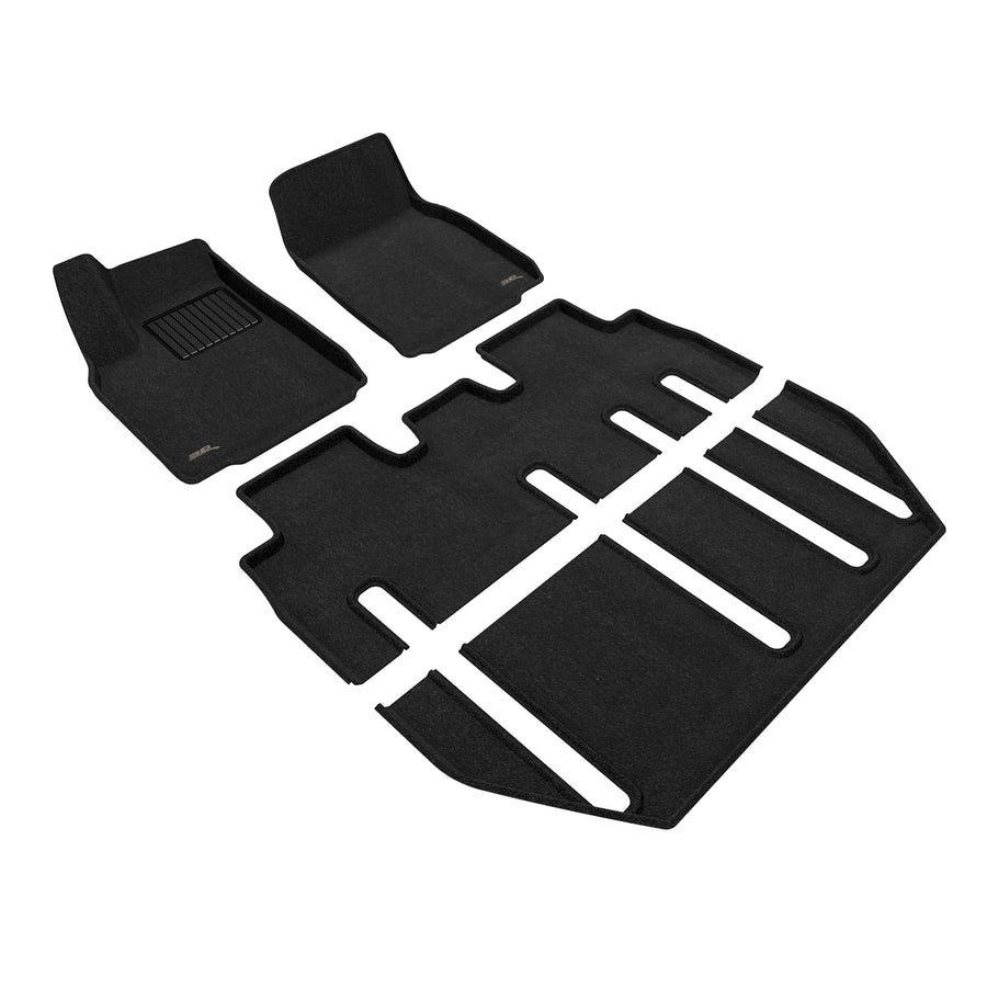 3D MAXpider Elegant Custom Fit Floor Mat (Black) Compatible with Tesla Model X 7-Seat 2022-2026 - Full Set