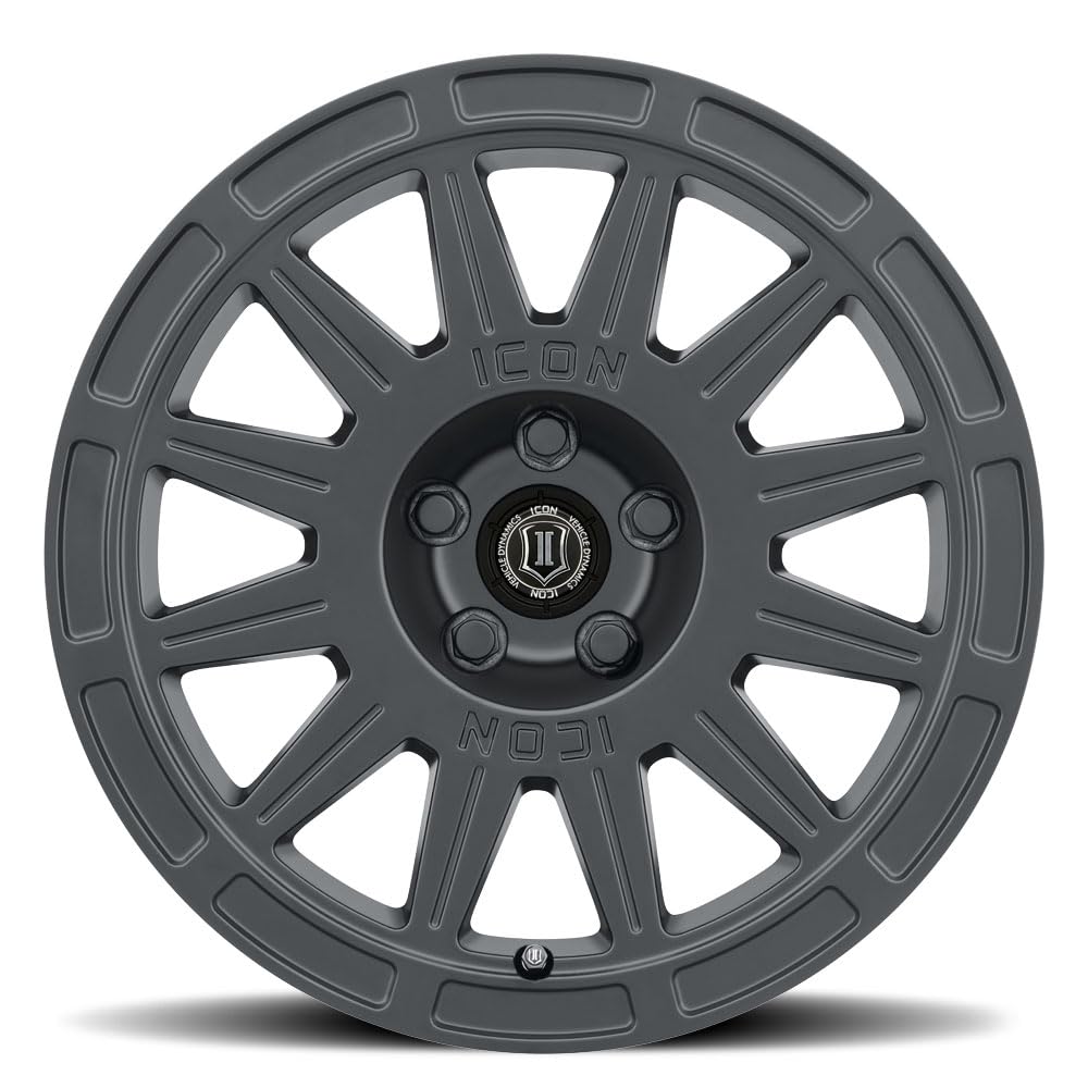 ICON Alloys Ricochet, 15 x 7/5 x 100, Satin Black, 15mm Offset, 4.6" BS, 7015705046SB