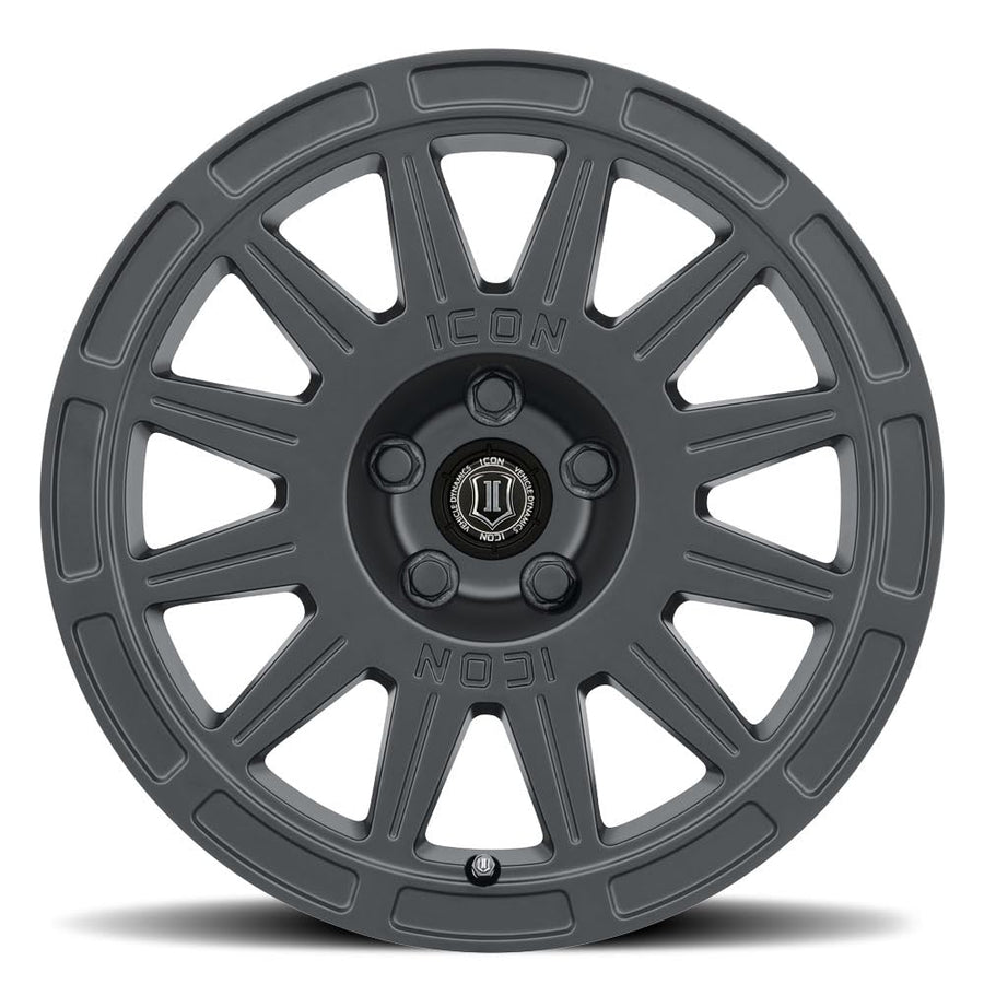 ICON Alloys Ricochet, 15 x 7/5 x 100, Satin Black, 15mm Offset, 4.6" BS, 7015705046SB