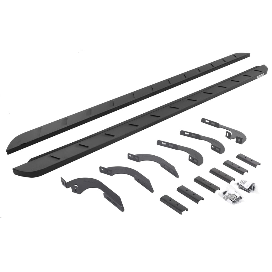 Go Rhino RB10 Running Boards & Slim Brackets | Cab Length, Galvanized Steel, Textured Black | 63443280SPC | Fits 2024 Toyota Tacoma Double Cab