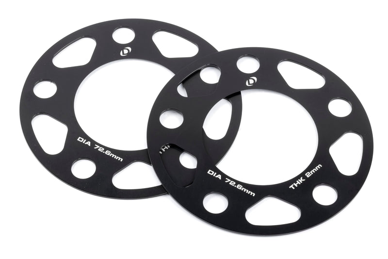 Dinan Wheel Spacers D210-2032 5x120 Bolt Circle - 72.6mm Center Bore - 2mm Thick - Pair