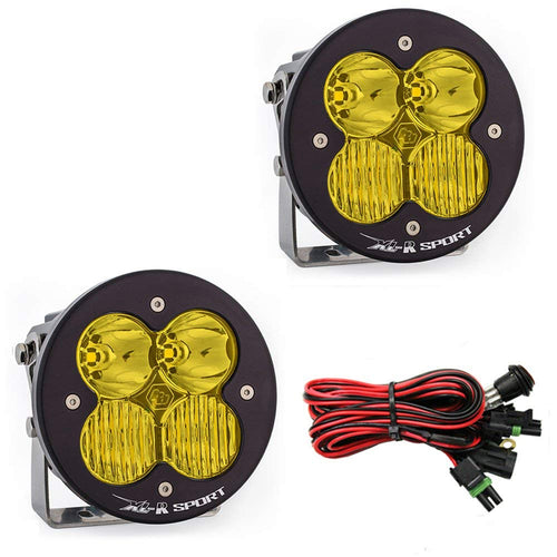 XL-R Pro Baja Designs LED Light Pod Pair - 2PCS LED with Wiring Harness (Driving/Combo; Amber)