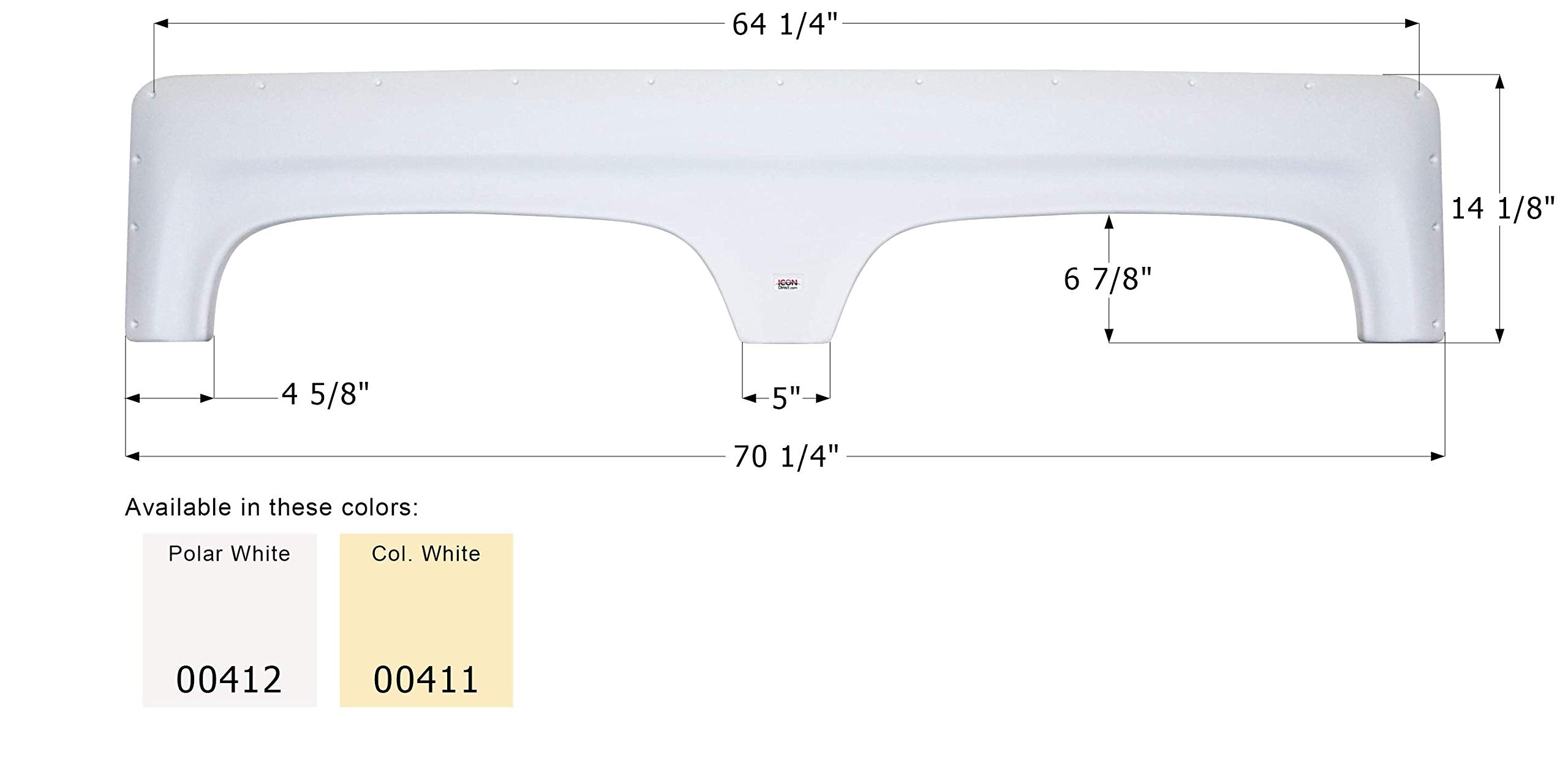 Tandem Fender Skirt ICON FS570, Polar White