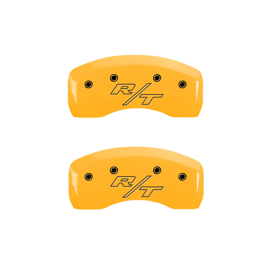 MGP 12192SRTRYL Caliper Covers Yellow (Set of 4, Engraved Front and Rear: Vintage Style/RT, Yellow powder coat finish, black characters)