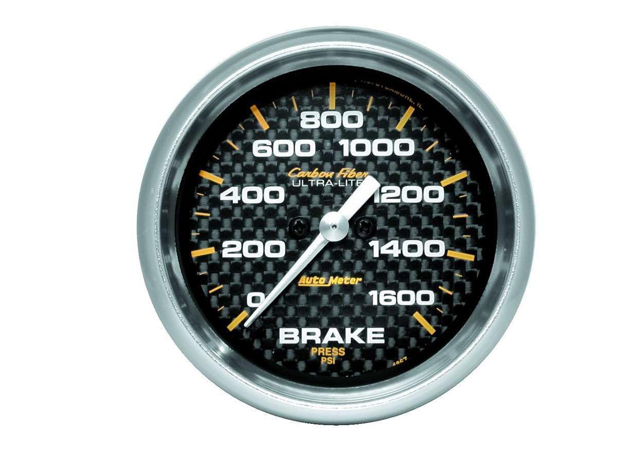 Carbon Fiber Auto Meter 4867 Electric Brake Pressure Gauge