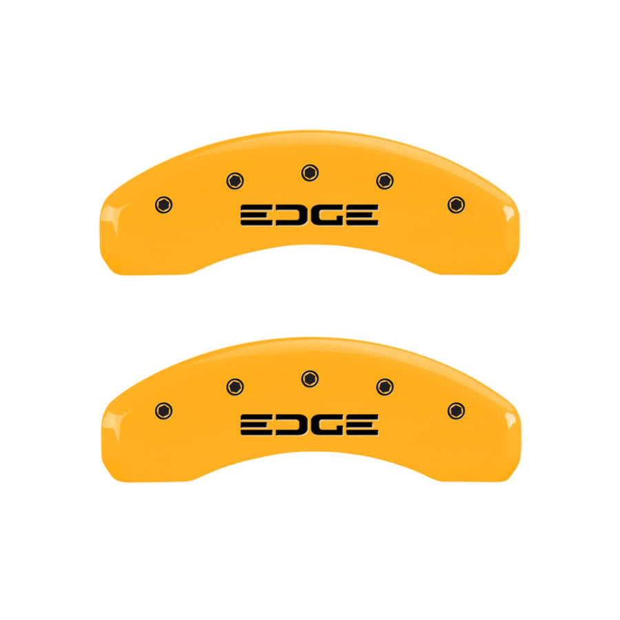Caliper Covers MGP 10119SEDGYL Yellow (Set of 4, Engraved Front and Rear: Edge, Yellow powder coat finish, black characters)