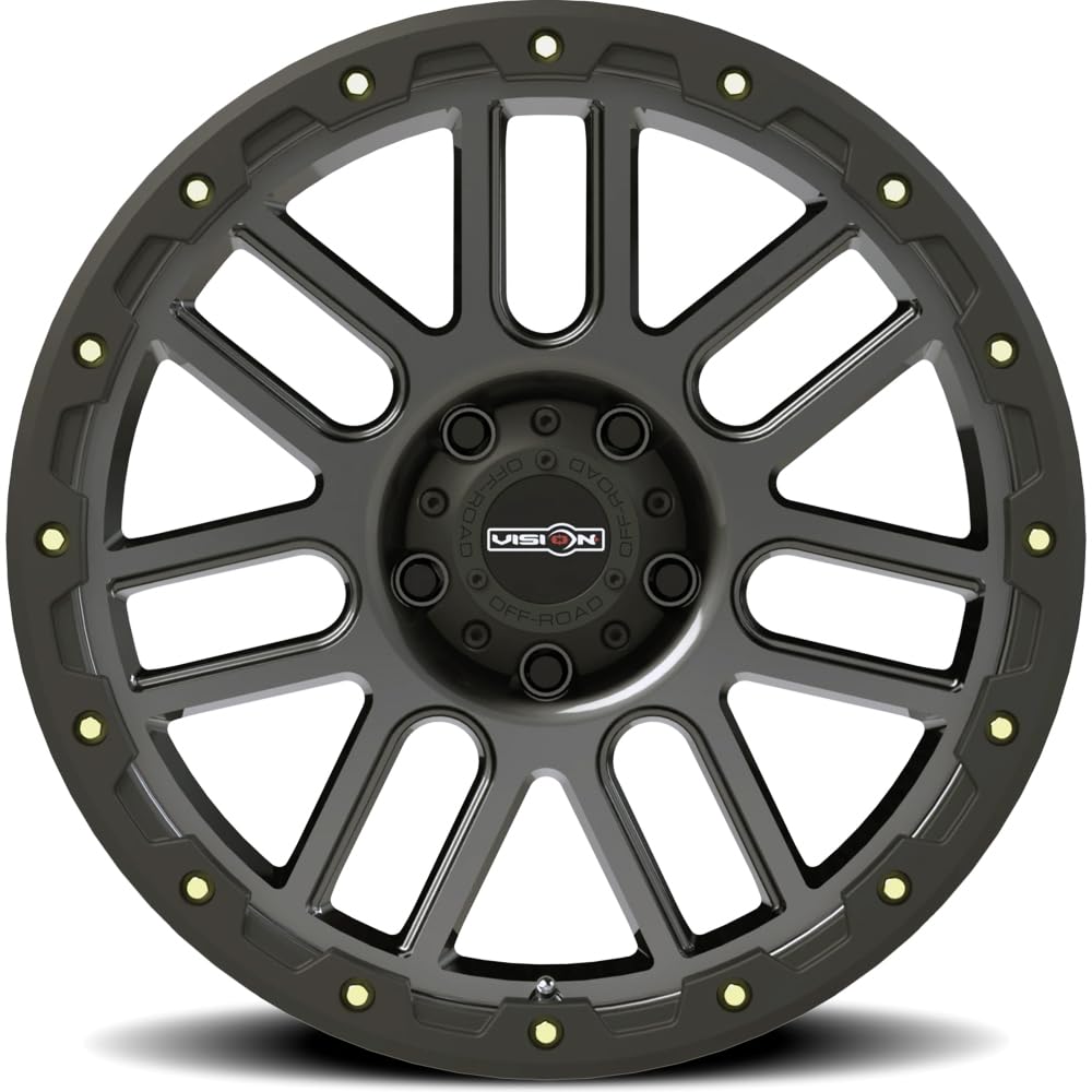 Gray VISION OFF-ROAD NEMESIS Wheel with Gunmetal (0 x 9. inches /5 x 139 mm, -12 mm Offset)