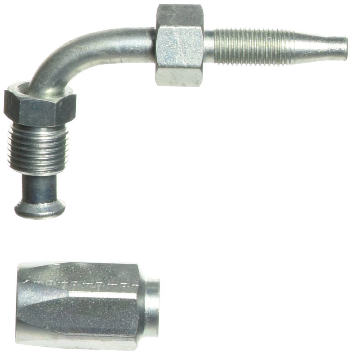 4C5E-4RMIX90 Gates Field Attachable for C5E Hose, Male SAE 45 Flare Inverted Swivel, 90 Bent Tube, Steel, 3/16" ID, 2.05"