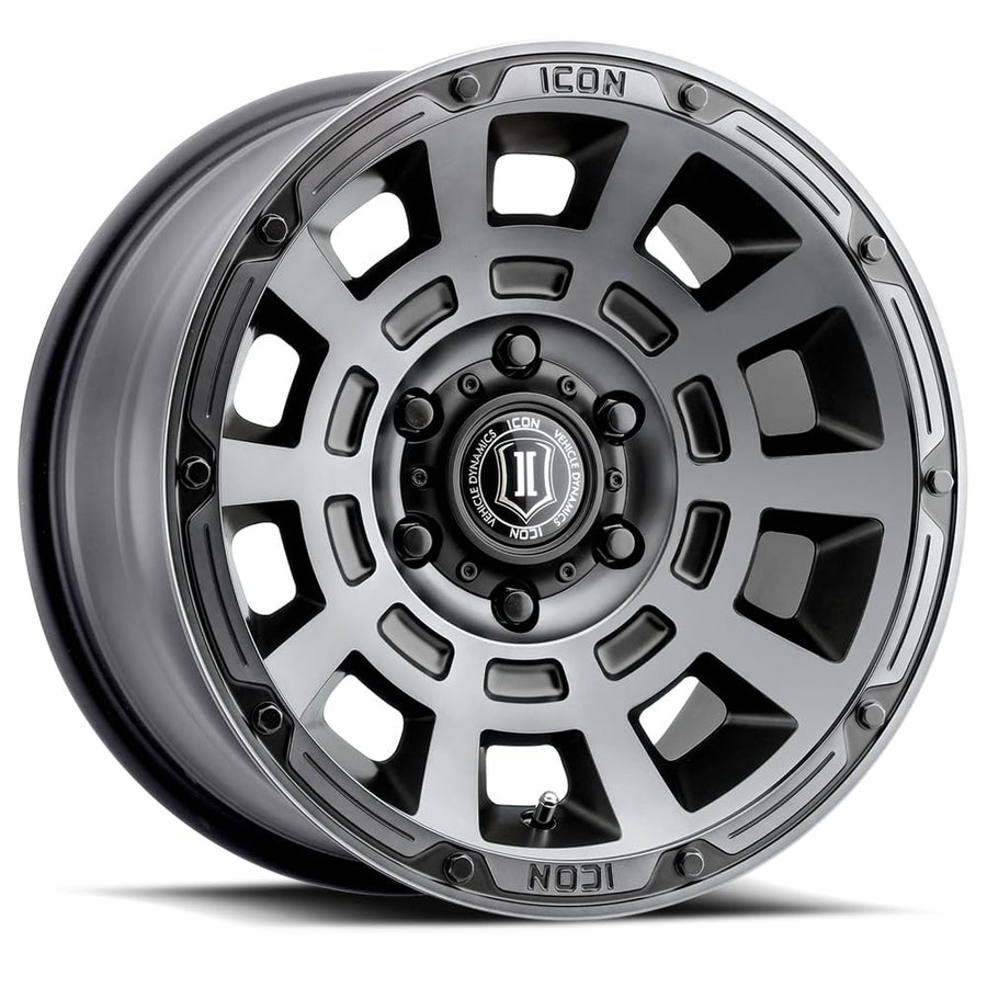 Thrust ICON Alloys, Smoked Satin Black, 17 x 8.5/5 x 5, 6mm Offset, 4.5" BS, 2817857345SSBT