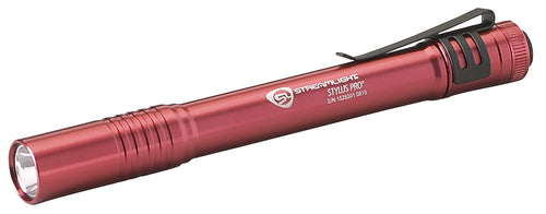 Streamlight Stylus Pro 100-Lumen White LED Pen Light for Everyday Use, Inspectors, and Law Enforcement with 2 AAA Alkaline Batteries, Red
