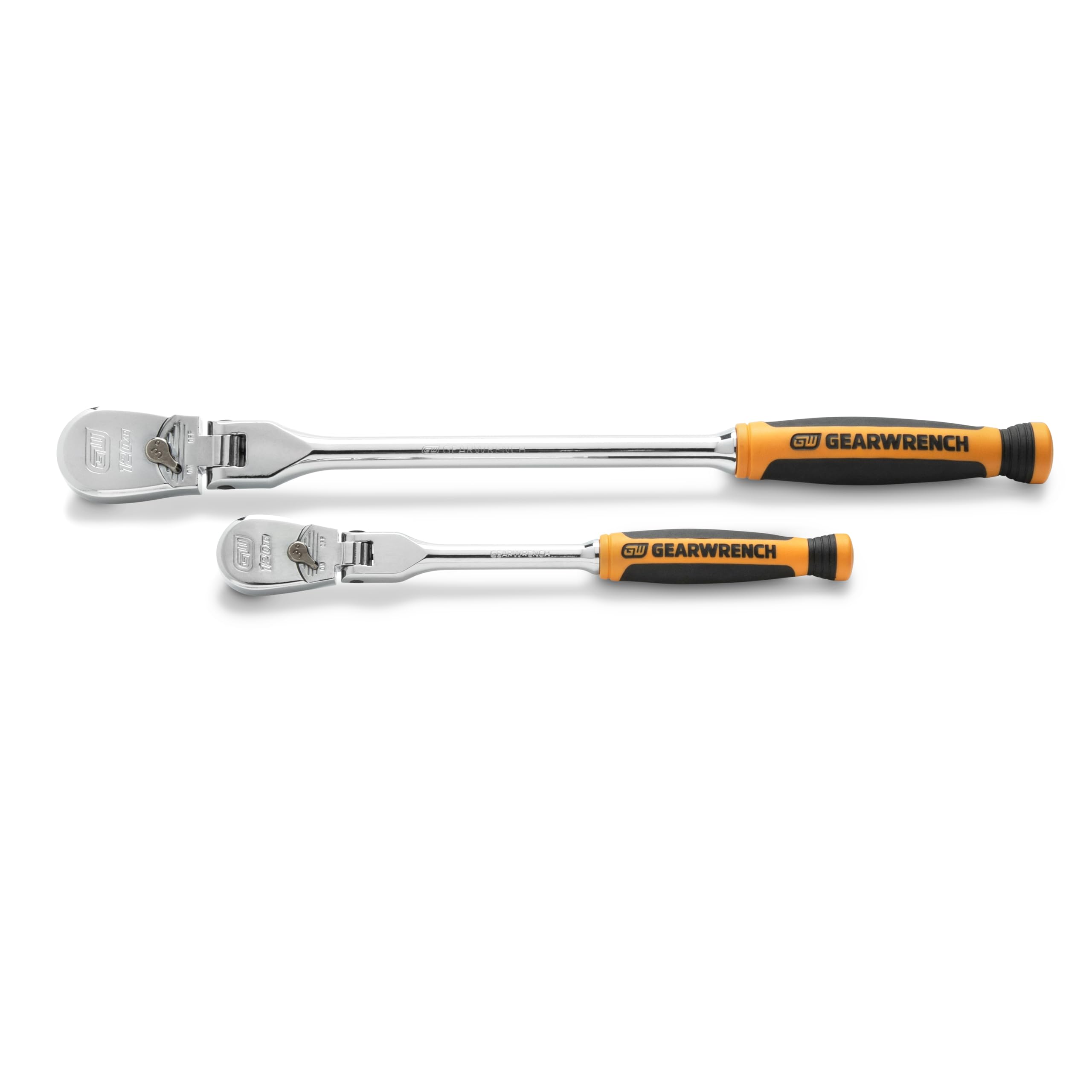 2 Piece GEARWRENCH 1/4inch and 3/8inch Drive 120XP Flex Head Teardrop Ratchet Set, Dual Material - 81204P