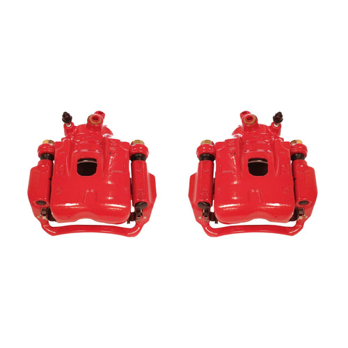 Power Stop S2012 Front Pair of High-Temp Red Powder Coated Calipers For Toyota Tacoma 1995-2004 [Model Specific]