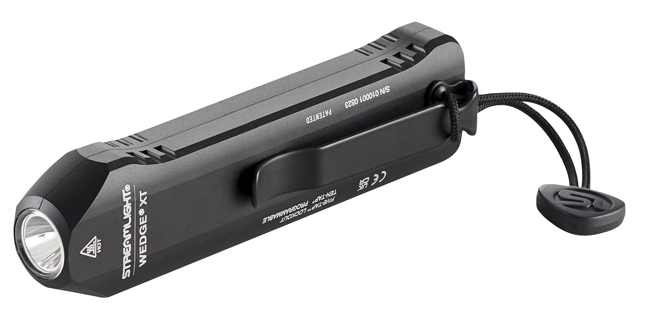Wedge XT Streamlight 500-Lumen 1,900-Candela Flat Everyday Carry Flashlight, Includes USB-Cable and Pocket Lanyard, Black