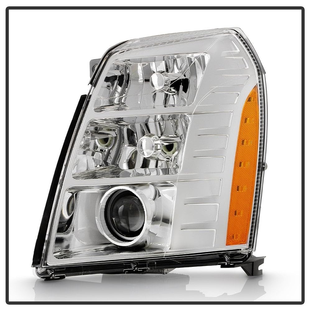 Cadillac Escalade & EVS Spyder (OE) 07-14 / Escalade EXT 07-13 w/HID Ballast & Bulbs Projector Headlights Assembly - Chrome Set