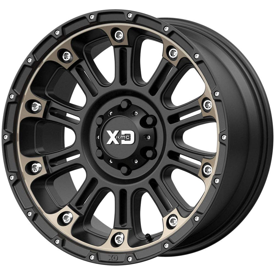 XD Wheels Xd829 Hoss Ii Dark Tint Satin Black MACHINED Wheel with Alloy Steel (17 x 9. inches /6 x 106 mm, -12 mm Offset)