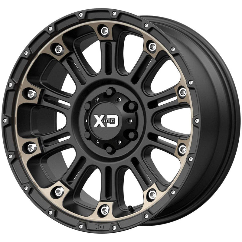 XD Wheels Xd829 Hoss Ii Dark Tint Satin Black MACHINED Wheel with Alloy Steel (17 x 9. inches /6 x 106 mm, -12 mm Offset)