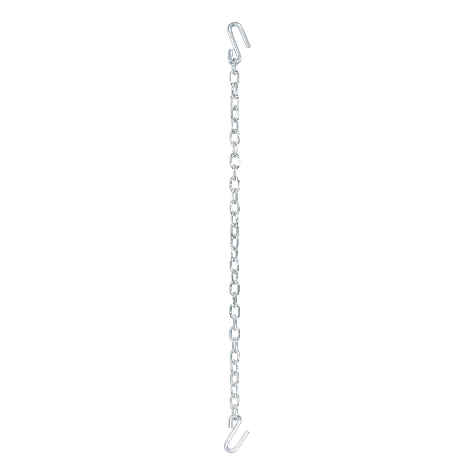 48-Inch CURT Trailer Safety Chain with 17/32-In S-Hooks, 7,000 lbs Break Strength