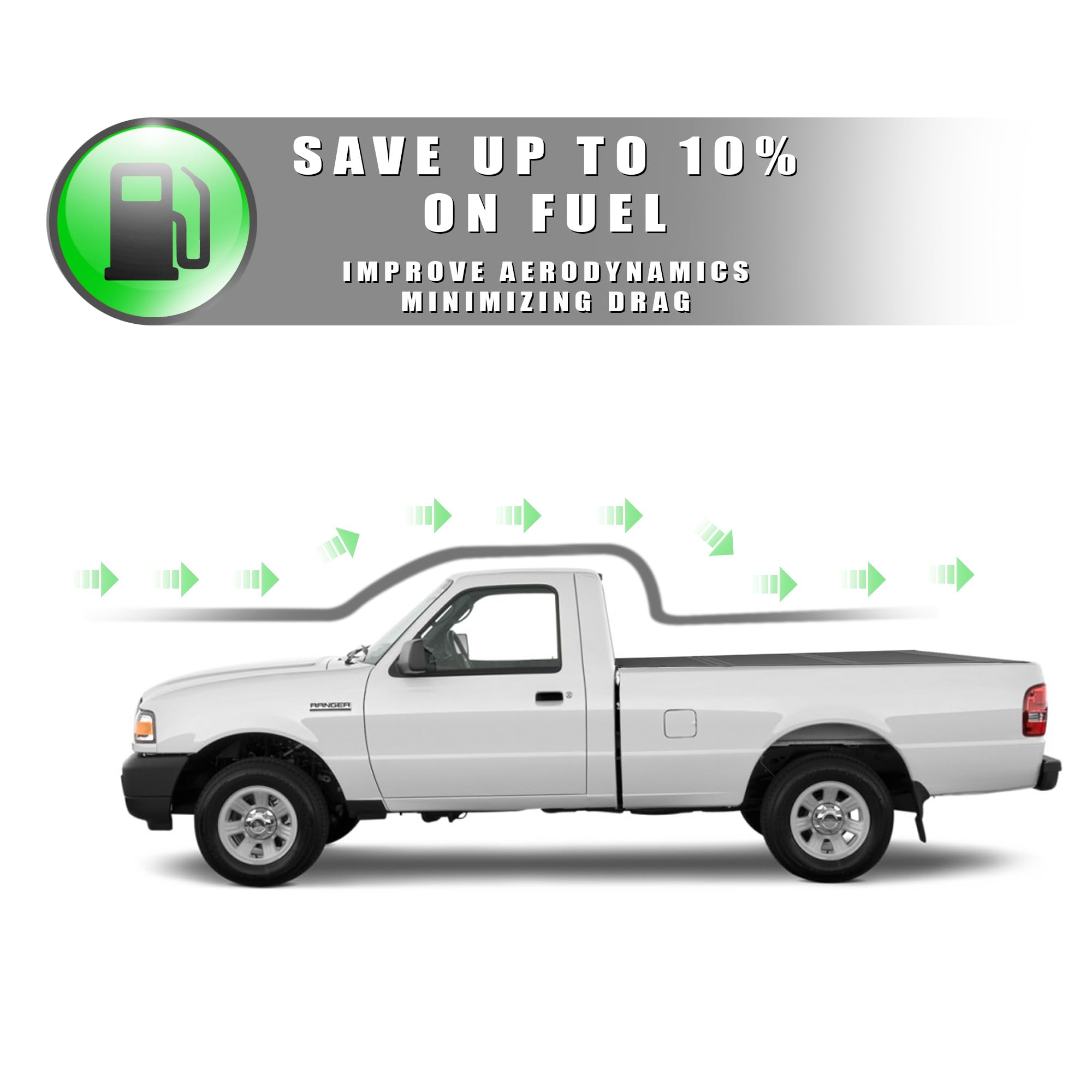 CoveRex TFX Series Armordillo USA Low Profile Hard Tri-Fold Truck Bed Tonneau Cover Fits 1983-2011 Ford Ranger / 1994-2010 Mazda B-Series B2300 / B2500 / B3000 / B4000 6 Ft (72") Bed