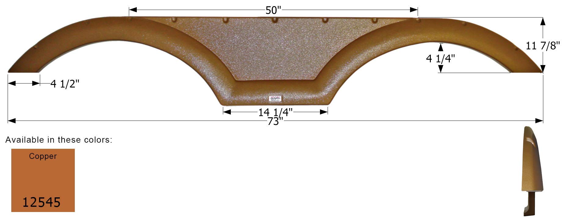 Fender Skirt ICON, Tandem, Coachmen, FS2545, Copper Metallic