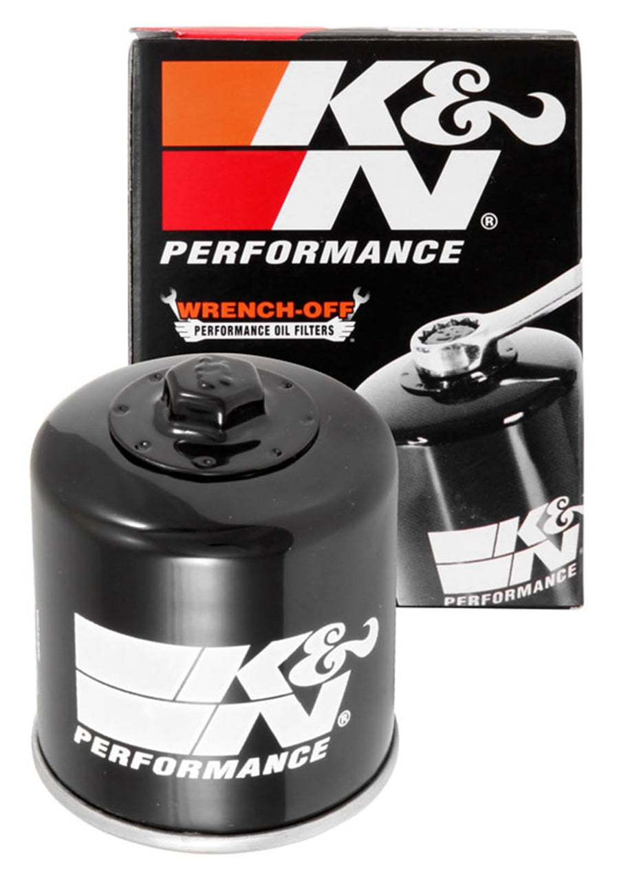 K&N Motorcycle Oil Filter: Premium, High Performance, Designed to be used with Synthetic or Conventional Oils, Wrench Off Nut: Fits Select Kawasaki Vehicles, KN-128