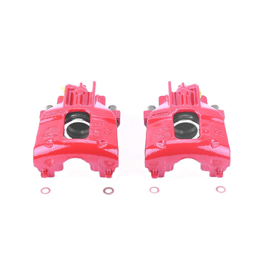 Power Stop S4794 Front Pair of High-Temp Red Powder Coated Calipers For Ford Focus 2000-2004 [Model Specific]